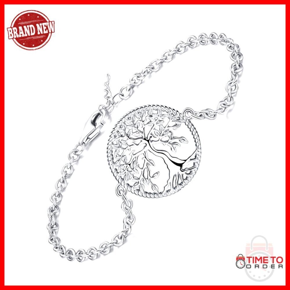 Sterling Silver Tree of Life Bracelet Adjustable Chain Symbolic Jewelry Gift